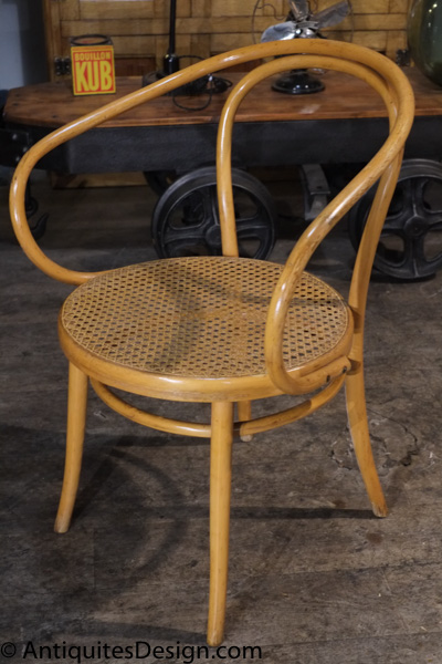 fauteuil thonet ancien bois clair 1900